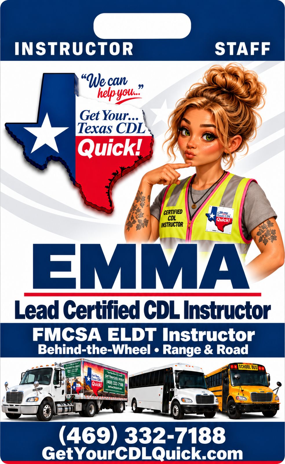 Emma — Lead CDL Instructor staff badge